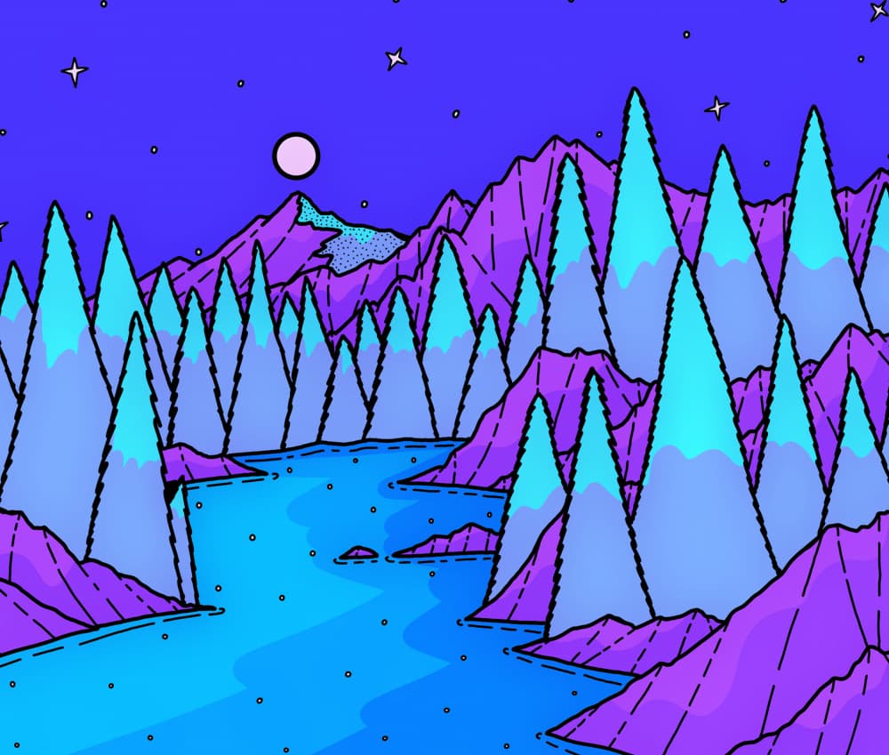 Vibrant Fantasy Peaks by Stephen Wade — canvas wall art