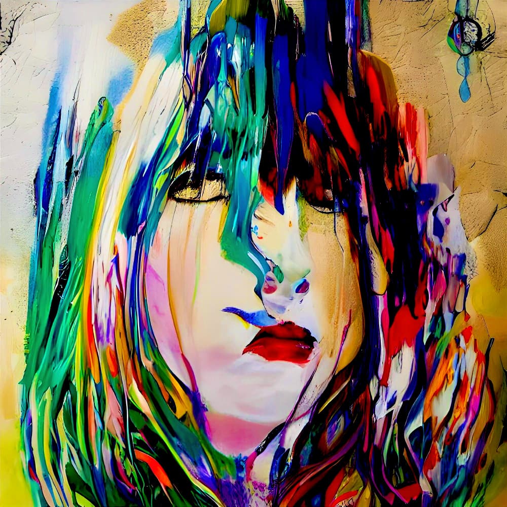 Vibrant Dream Face by mnemonixART — canvas wall art