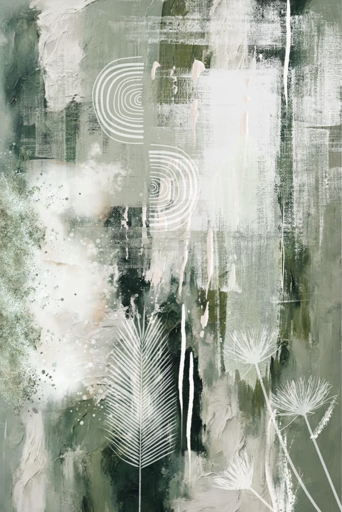 Tranquil Green Botanicals by Sally Ann Moss — canvas wall art