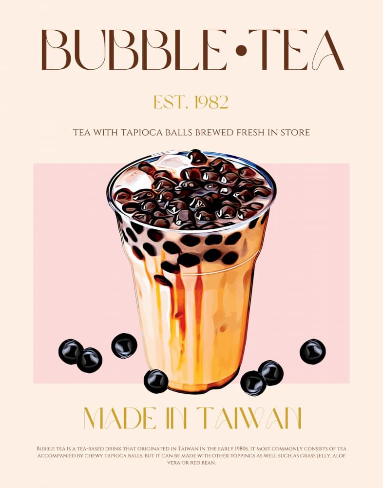 Classic Bubble Tea by Nazma Khokhar — canvas wall art