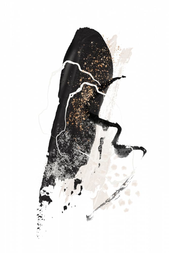 Dynamic Gold Abstract Strokes by Sally Ann Moss — canvas wall art