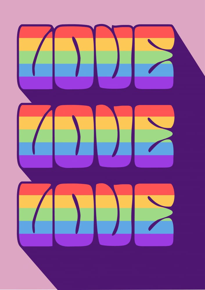 Rainbow Love Message by Alina Shulhouskaya — canvas wall art