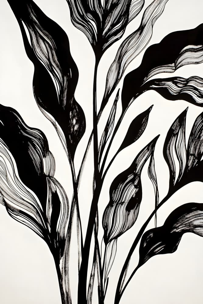 Organic Botanical Lines by Miguel Bruzual — canvas wall art