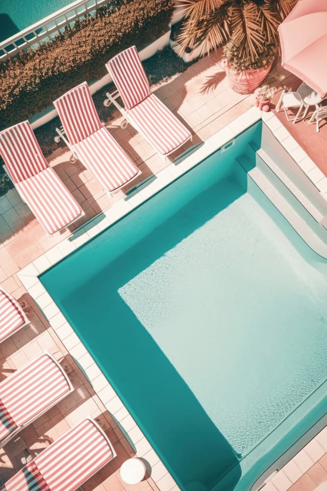 Summer Poolside Retreat by Talitha McQueen — canvas wall art