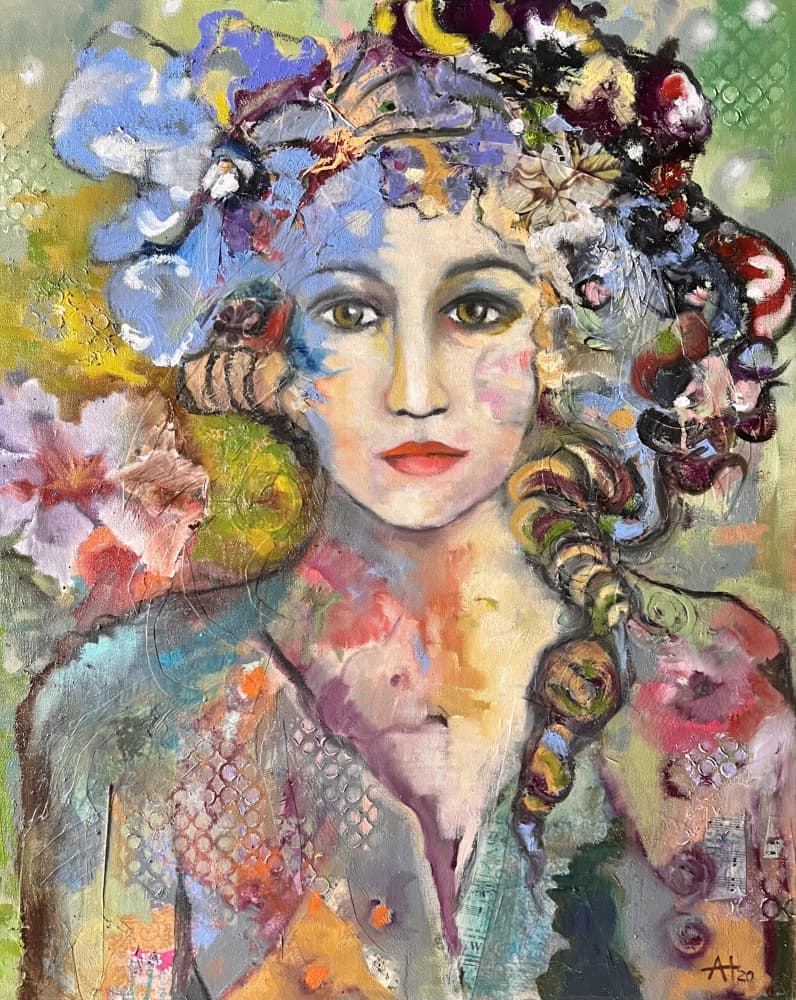 Vibrant Floral Portrait by Alexandra Higgins — canvas wall art