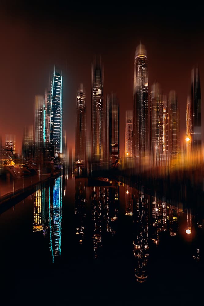 Glowing City Reflections by Carmine Chiriacò — canvas wall art