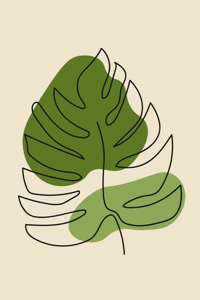 Abstract Green Monstera by jay stanley — canvas wall art
