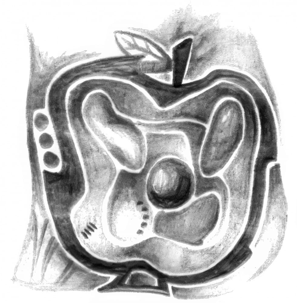Intricate Apple Maze by Kulik — canvas wall art