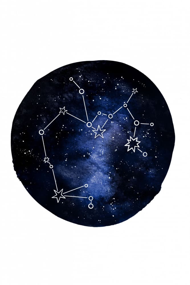 Watercolor Galaxy Constellations by EMELIEmaria — canvas wall art