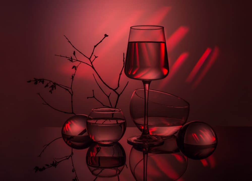 Crimson Glass Arrangement by Evgeniy Popov — canvas wall art