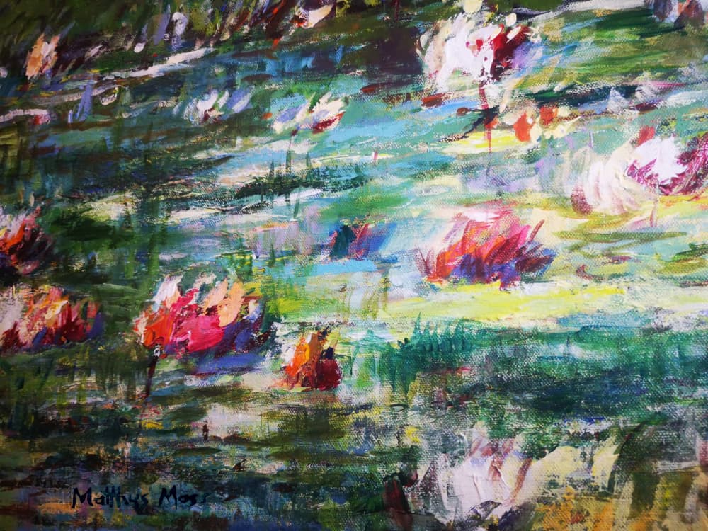 Vibrant Lily Pond by Matthys Moss — canvas wall art