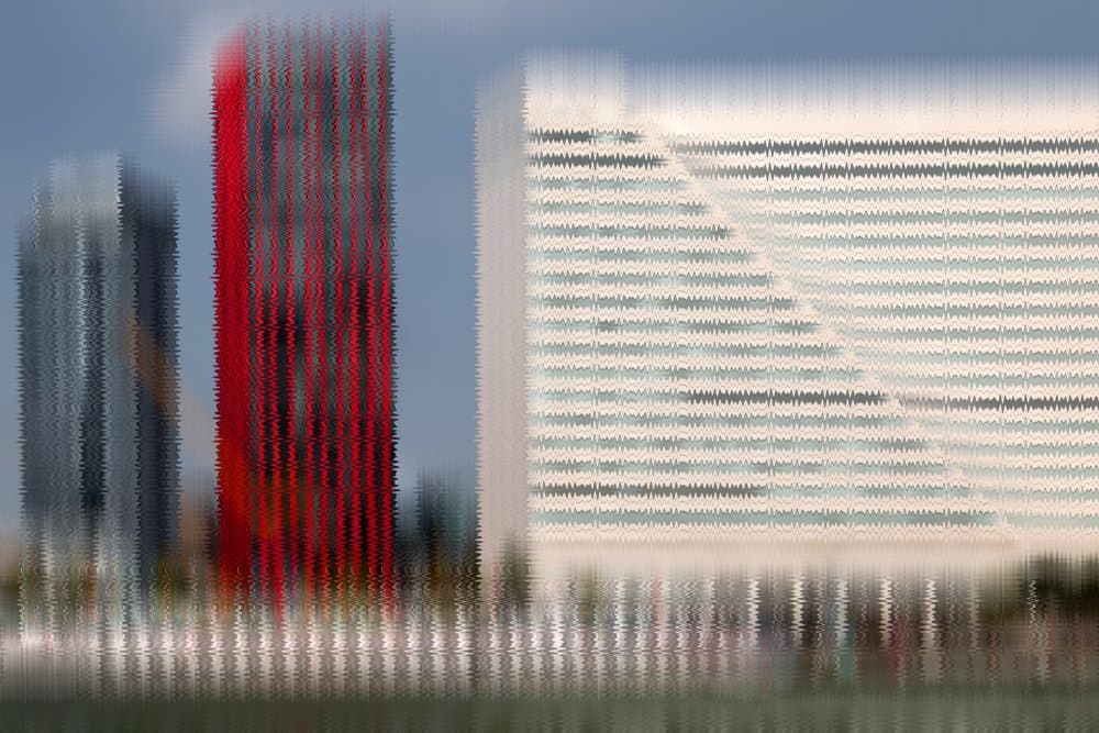 Wavy City Buildings by Theo Luycx — canvas wall art