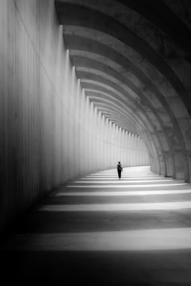 Lone Figure Tunnel by Andy Dauer — canvas wall art