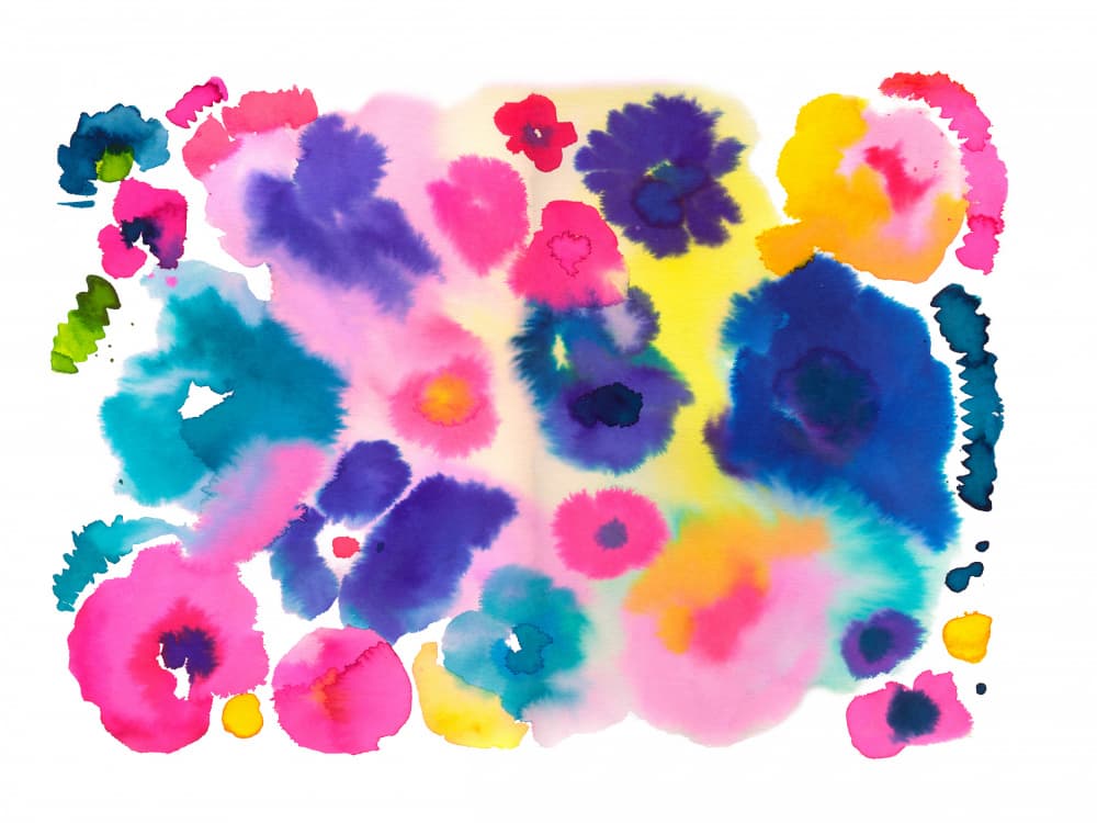 Vibrant Abstract Flowers by Ninola Design — canvas wall art