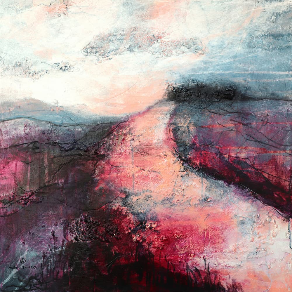 Pink Mountain Path by Ania Witwitzka — canvas wall art