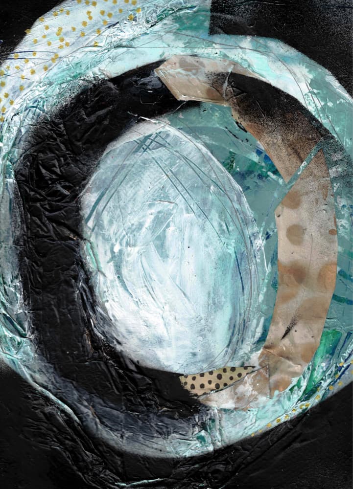 Teal Abstract Swirl by Deb Chaney — canvas wall art