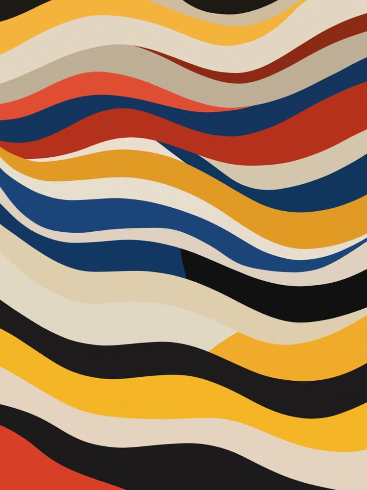 Colorful Flowing Waves by Little Dean — canvas wall art