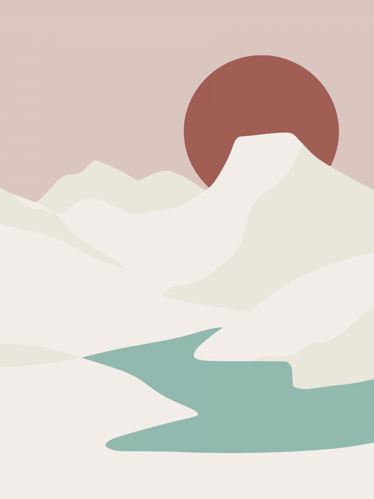 Muted Mountain River by Little Dean — canvas wall art