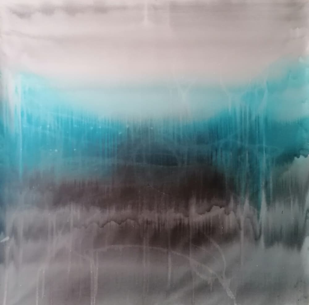 Misty Blue Abstract by Stefano Mazzolini — canvas wall art
