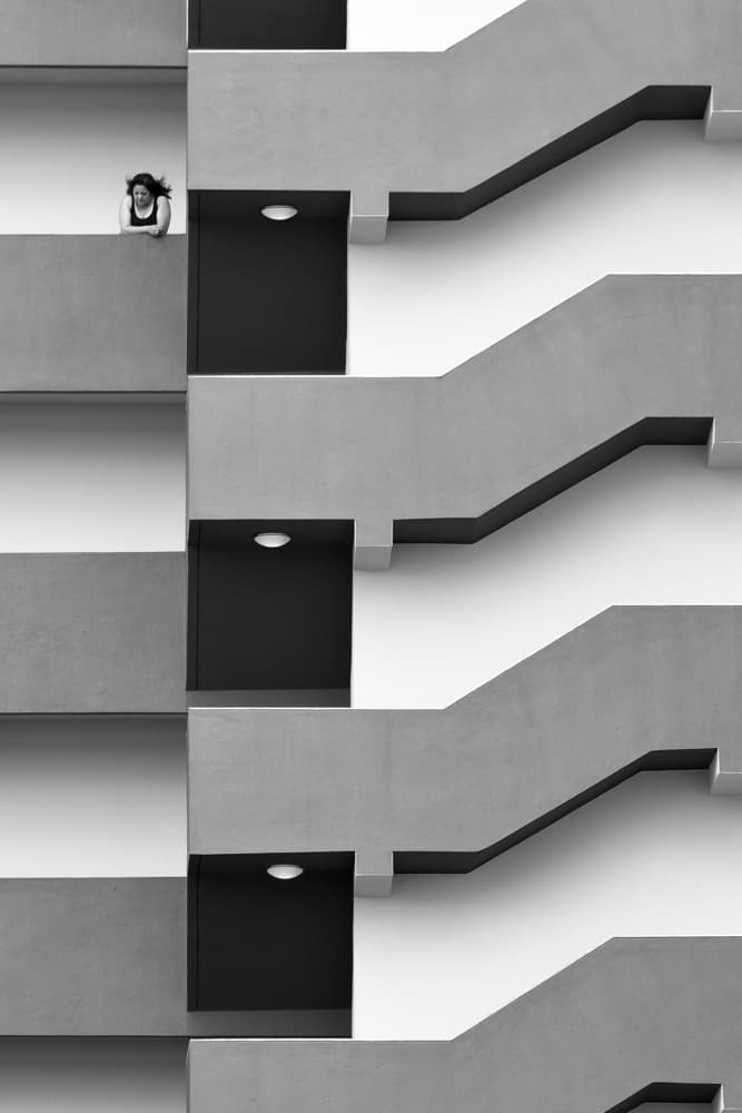 Woman In Modern Architecture by Florentinus Joseph — canvas wall art