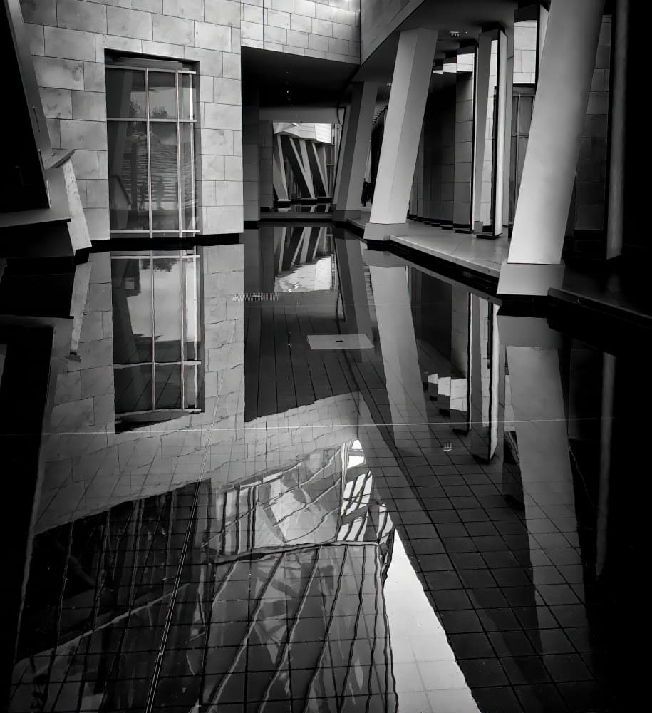Geometric Water Reflection by Raffi Bashlian — canvas wall art