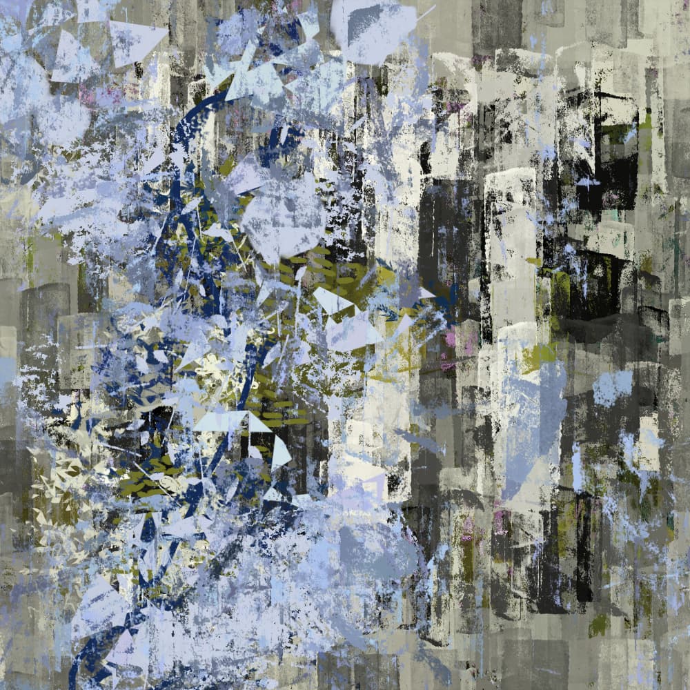 Fragmented City Blues by Pelin Atilla — canvas wall art
