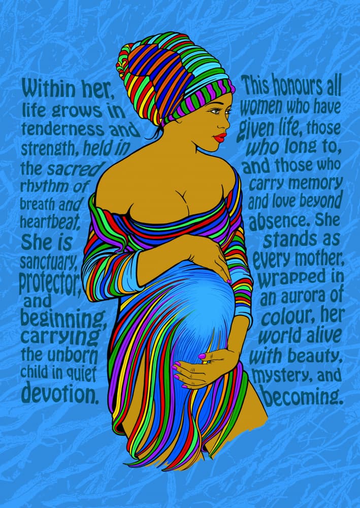 Vibrant Expectant Mother by Carlo Kaminski — canvas wall art