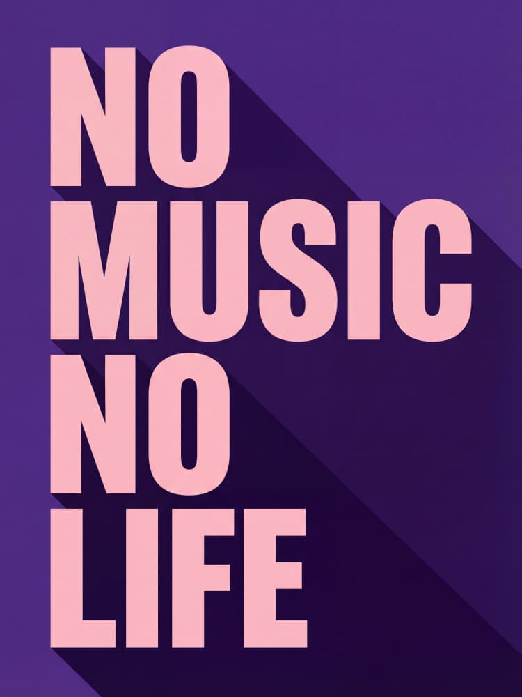 No Music No Life Quote by Andreas Magnusson — canvas wall art