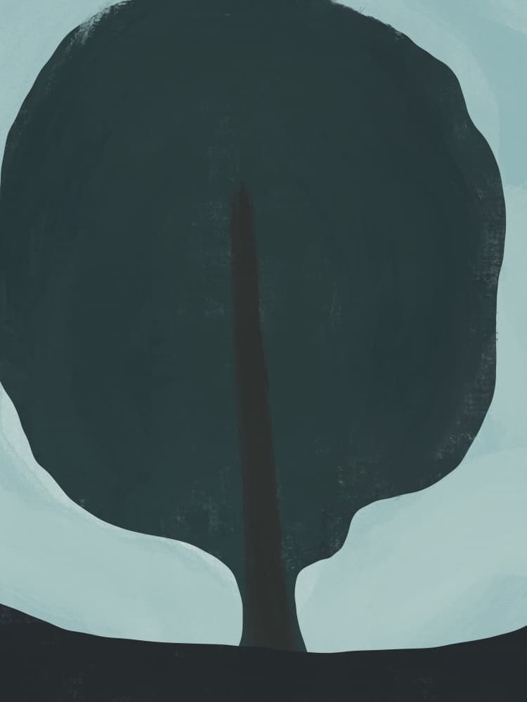 Minimalist Serene Tree by Little Dean — canvas wall art