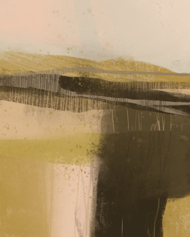Serene Layered Landscape by MANSI SAXENA — canvas wall art