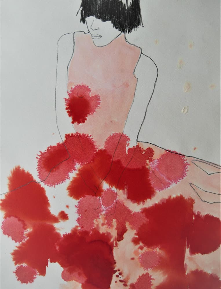 Red Ink Dress by Doris Schmitz — canvas wall art