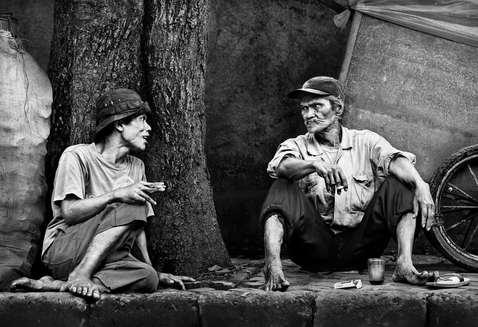 Old Friends Talking by Sebastian Kisworo — canvas wall art
