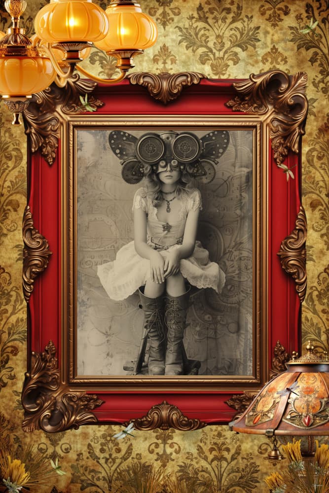 Ornate Steampunk Girl Portrait by Sue Skellern — canvas wall art