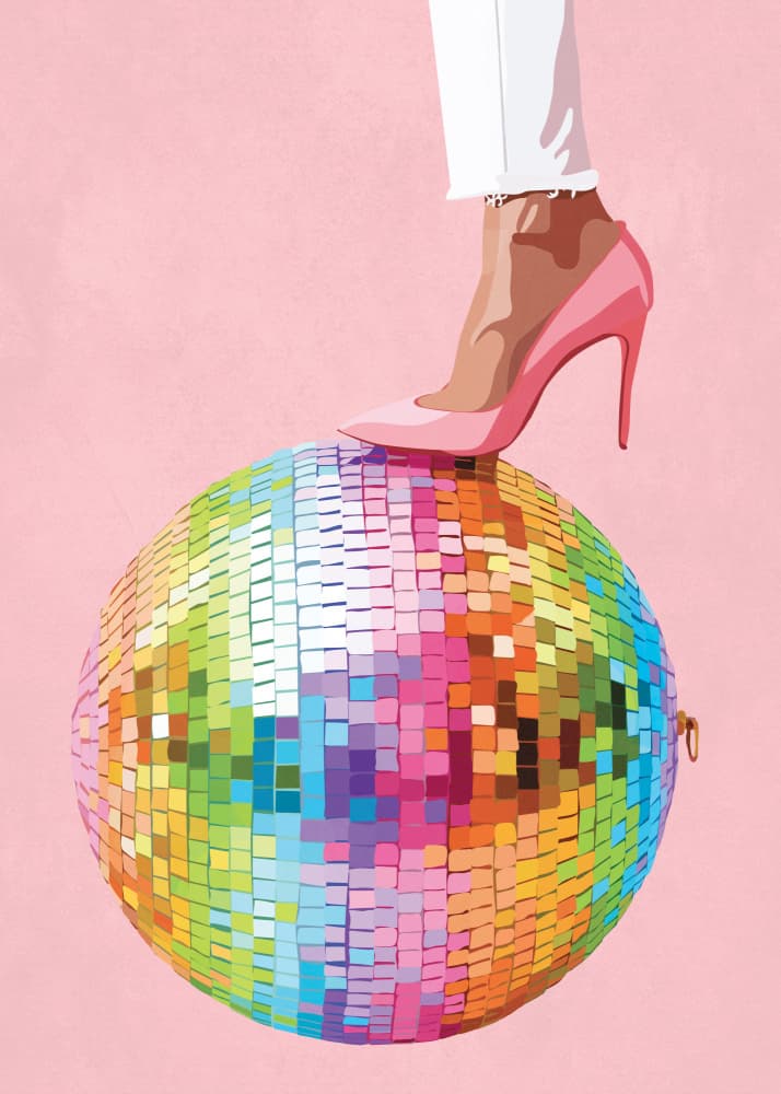 Pink Heel Disco Style by Nadjaa — canvas wall art