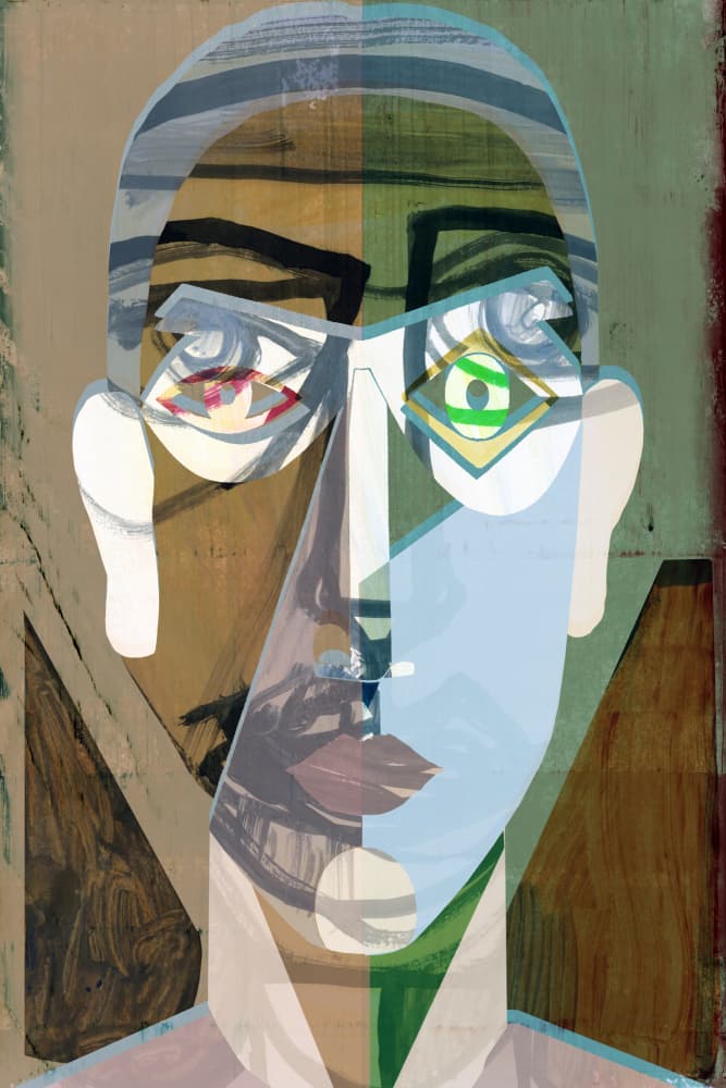 Modern Geometric Face by casa cartissi — canvas wall art