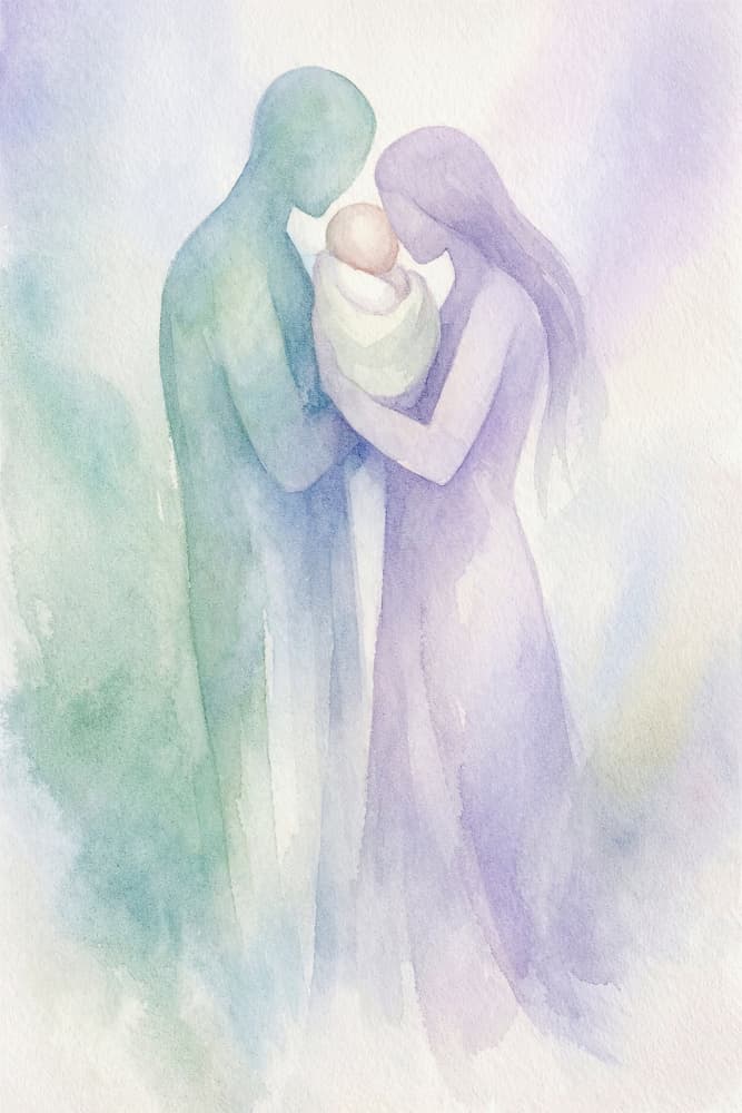 Tender Family Embrace by Natalie Bruns — canvas wall art