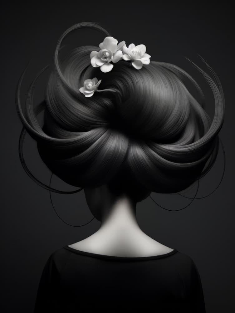 Elegant Floral Updo by Bilge Paksoylu — canvas wall art