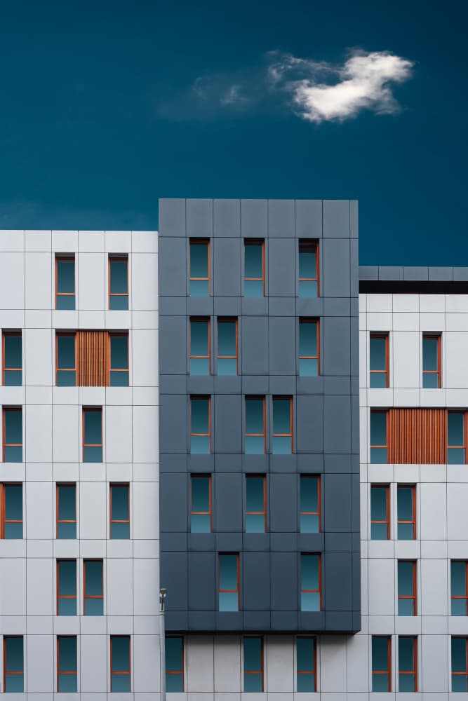 Modern Building Facade by Luc Vangindertael (laGrange) — canvas wall art