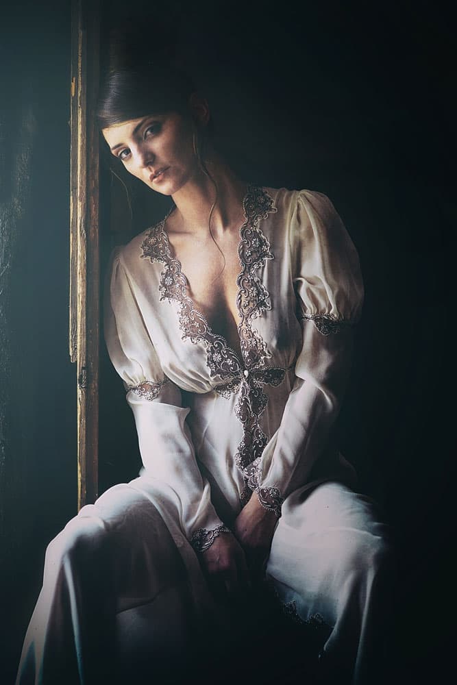 Elegant Lady In Lace by kenp — canvas wall art