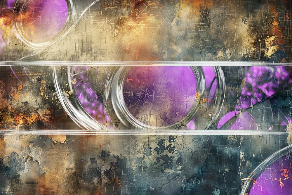 Vibrant Grunge Circles by Rafal Kulik — canvas wall art