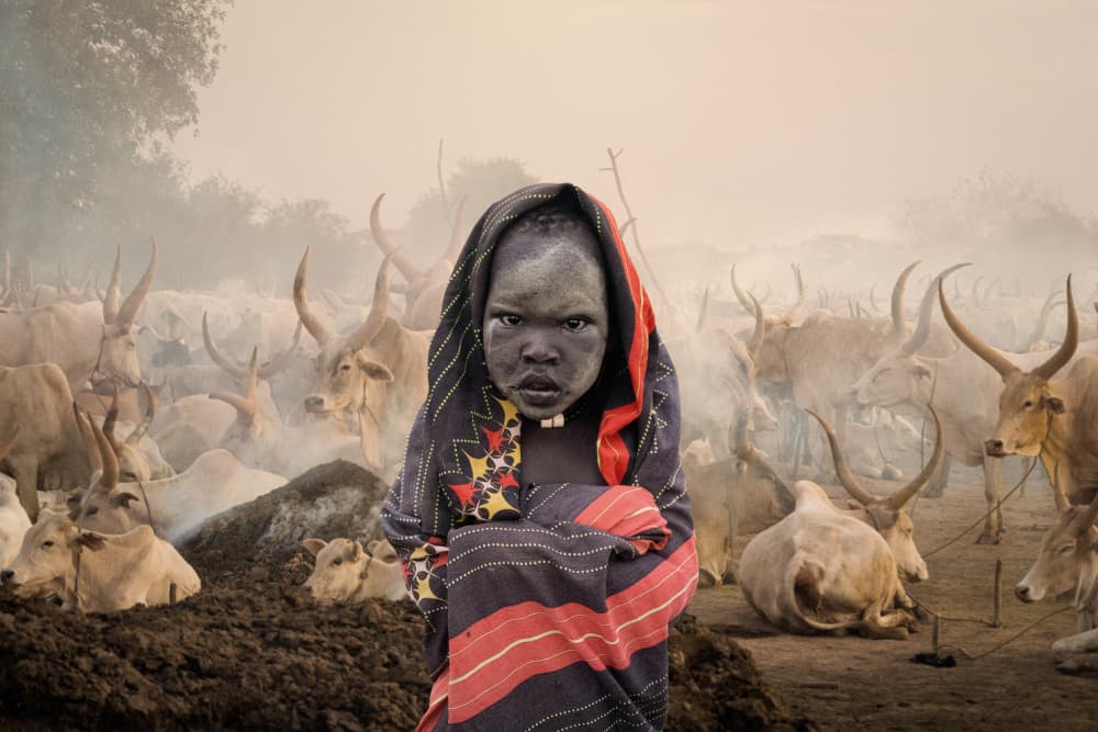 Dinka Child Cattle by Svetlin Yosifov — canvas wall art