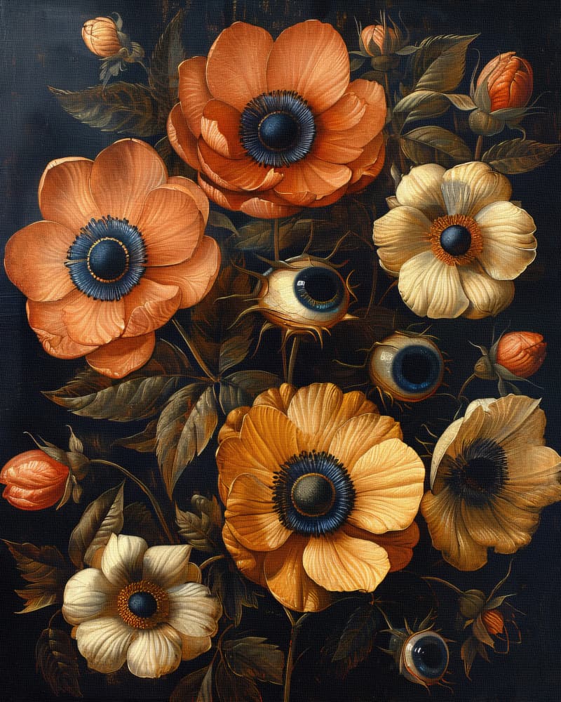 Surreal Botanical Eyes by Bilge Paksoylu — canvas wall art