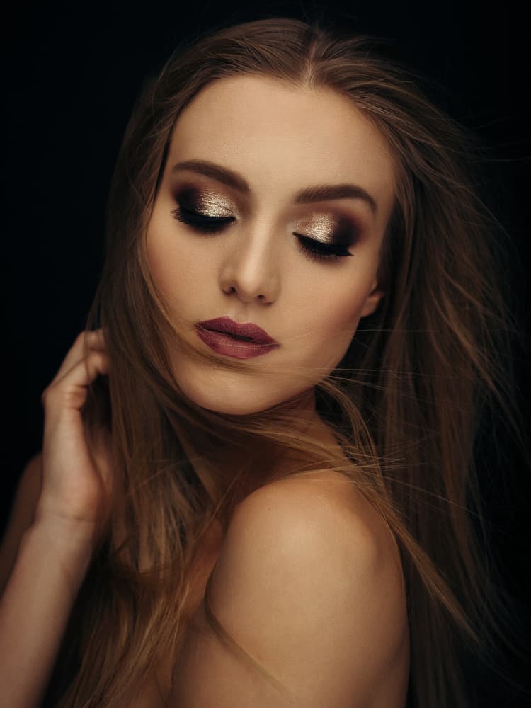 Golden Glamour Portrait by Martin Krystynek MQEP — canvas wall art