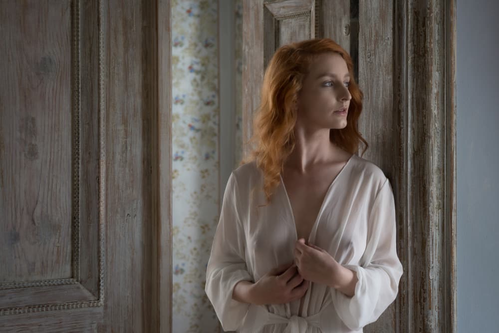 Elegant Redhead Gaze by Ruth Franke — canvas wall art