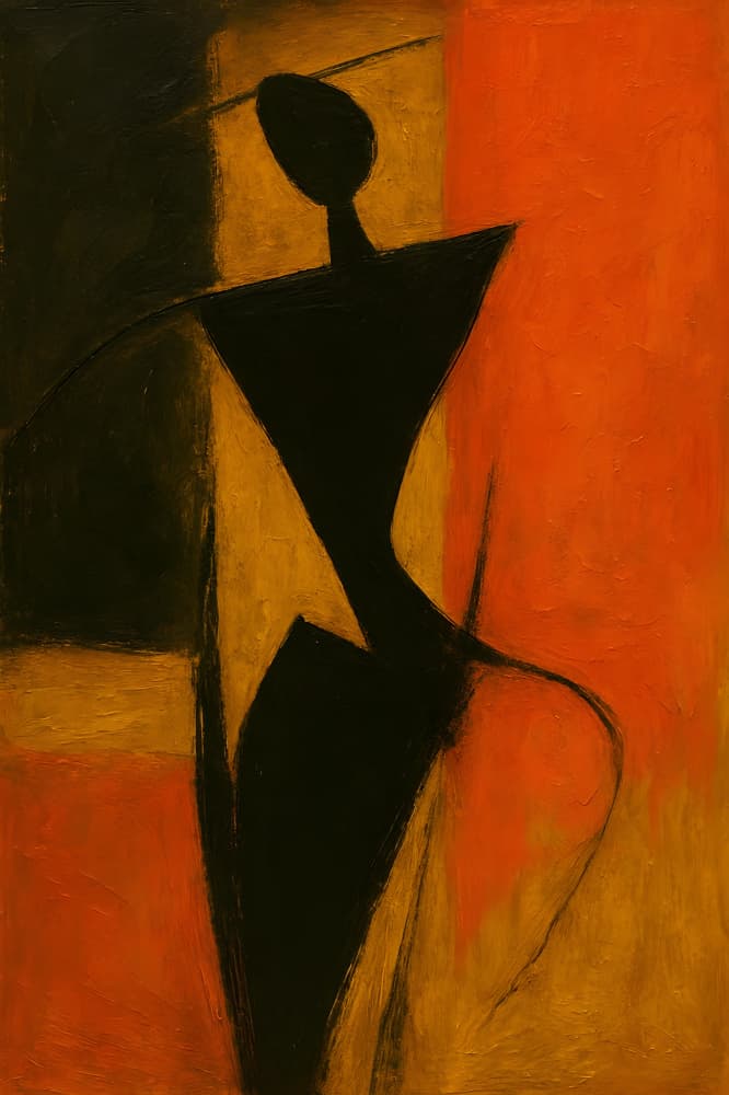 Warm Abstract Figure by HUGO — canvas wall art