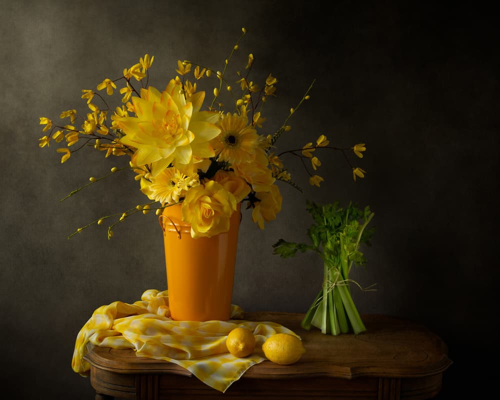 Vibrant Yellow Still Life by Darlene Hewson — canvas wall art