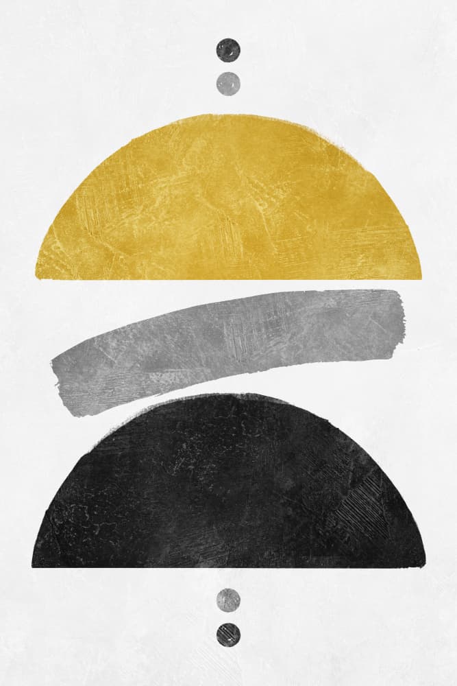 Abstract Gold Shapes by Ema Paraschiv — canvas wall art