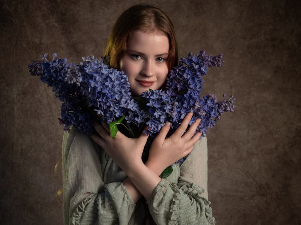 Gentle Lilac Portrait by Svetlana Kirzh — canvas wall art