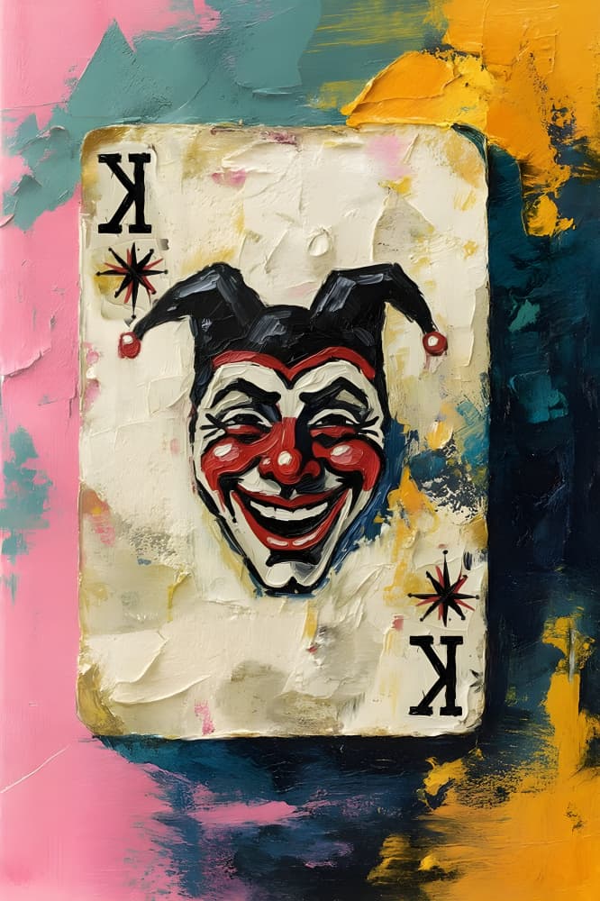 Smiling Joker Playing Card by HUGO — canvas wall art