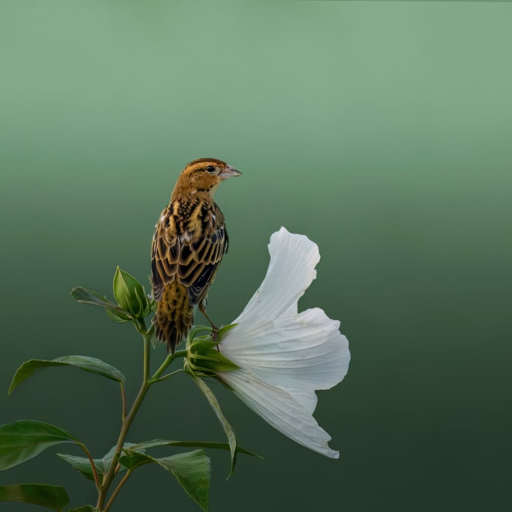 Serene Bird on Bloom by Wei Xu — canvas wall art